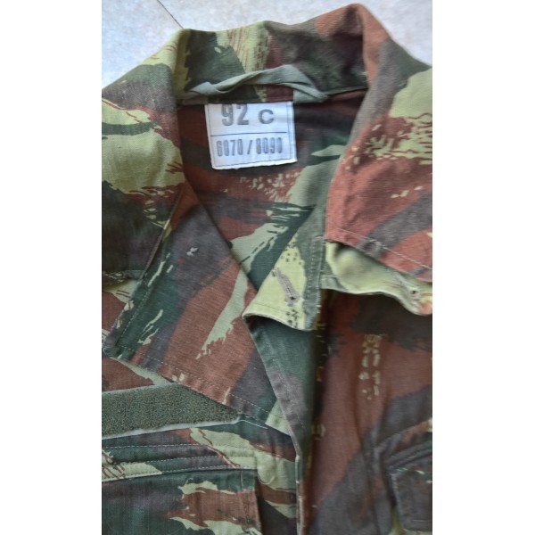 Veste treillis camo léopard, lézard 1978 Afrique Kolwezi