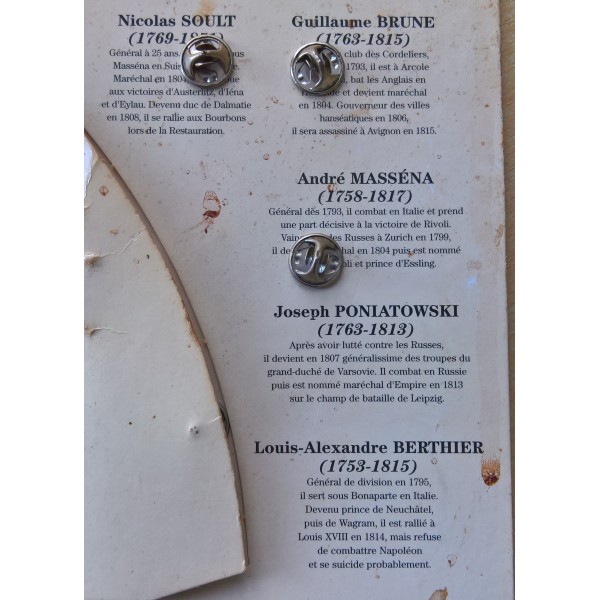 Planche pin's de collection Napoléon