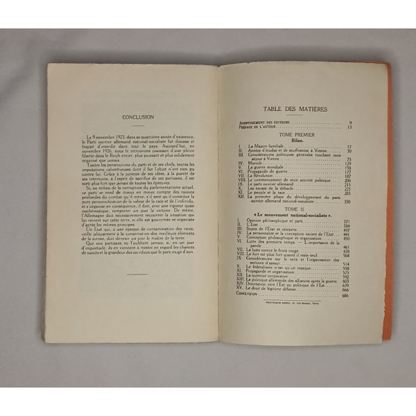 Livre Mein Kampf A.HITLER 1934 version française WW2