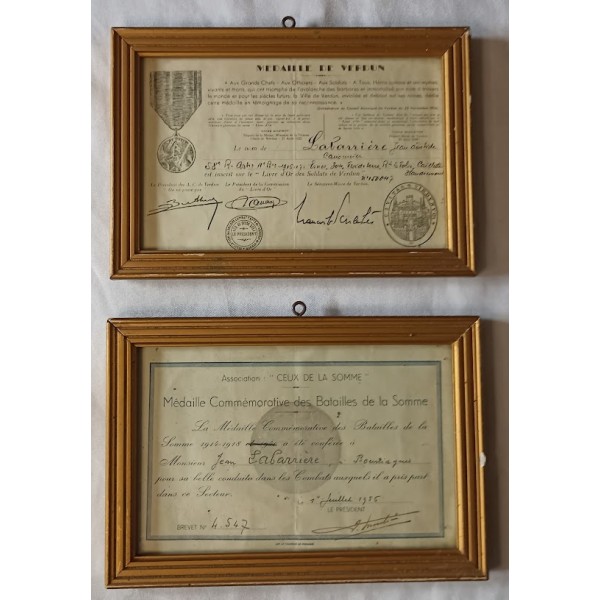 Diplômes Poilu 58ème...