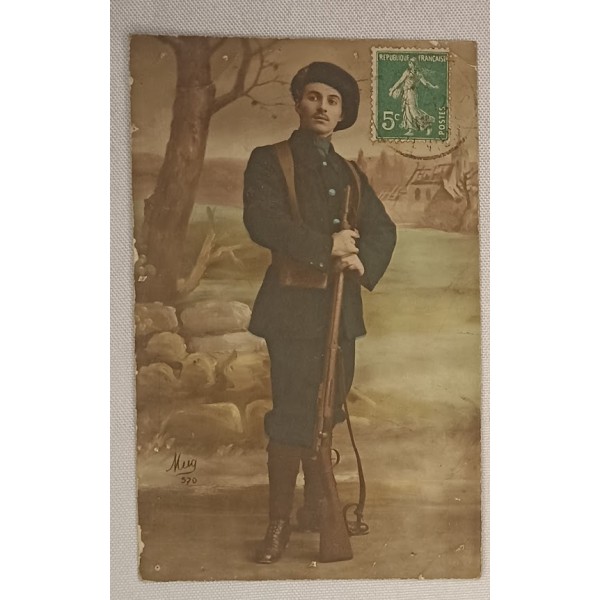 Carte photo soldat Chasseur...