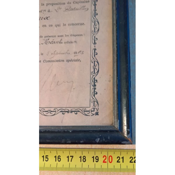 Cadre souvenir 41ème Régiment d'infanterie Certificat de bonne conduite