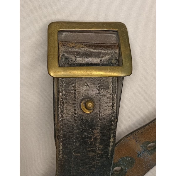 Ceinturon baudrier cuir vernis noir Gendarmerie France 40 WW2