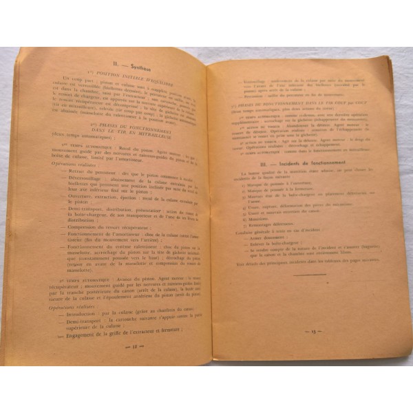 Livret descriptif technique sur le fusil-mitrailleur FM 24/29