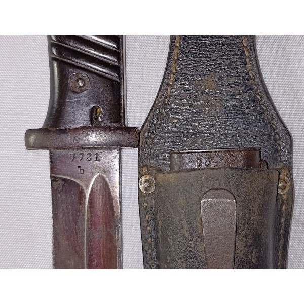 Baïonnette et son porte baïonnette mauser 98k allemand 39/45 collection WW2