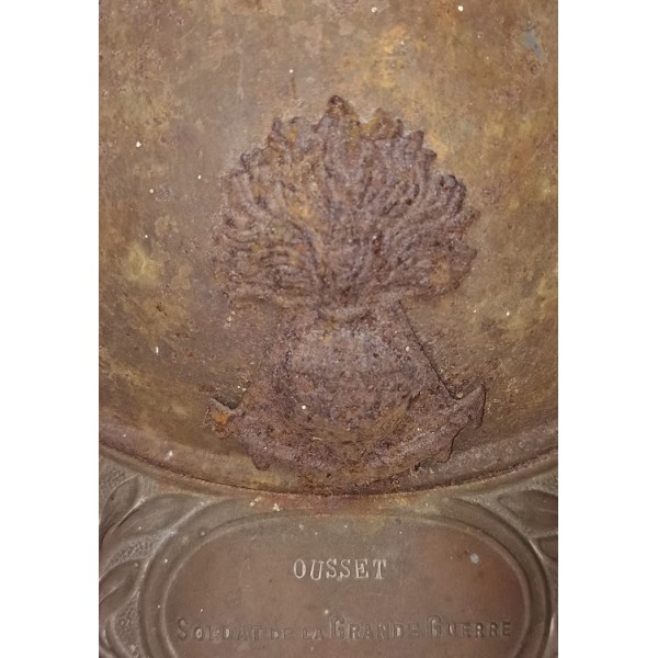 Casque Adrian 1915 Infanterie Colonial nominatif jus grenier