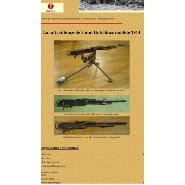 Pied pour affût de mitrailleuse Hotchkiss WW1