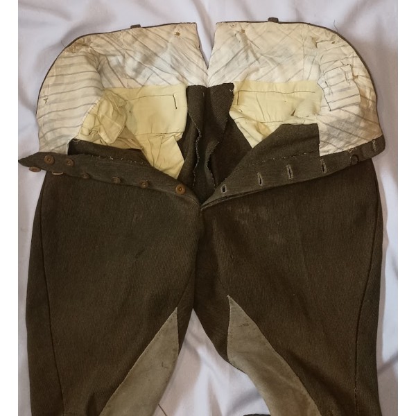 Culotte golf modèle 1929 mastic passepoil marron 39/45 WW2 *