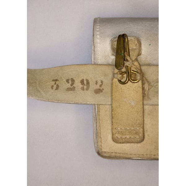 Cartouchière giberne modèle 88 Garde Républicaine buffle blanc XXème