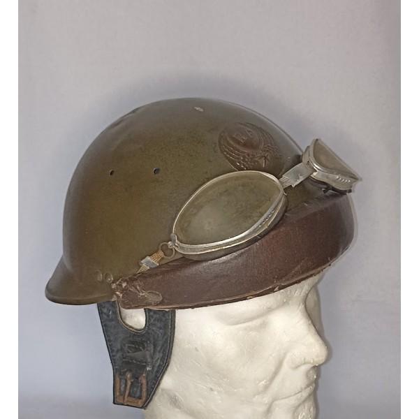 Casque modèle 1935 Motocycliste Infanterie de l'Air kaki 44/45 FRANCK