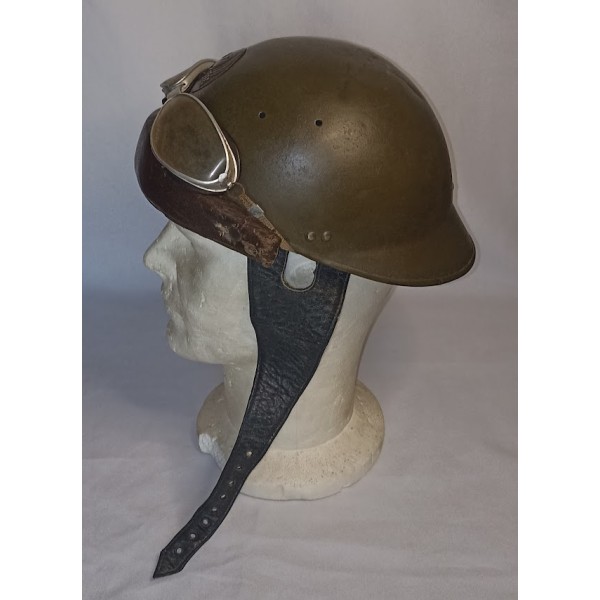 Casque modèle 1935 Motocycliste Infanterie de l'Air kaki 44/45 FRANCK