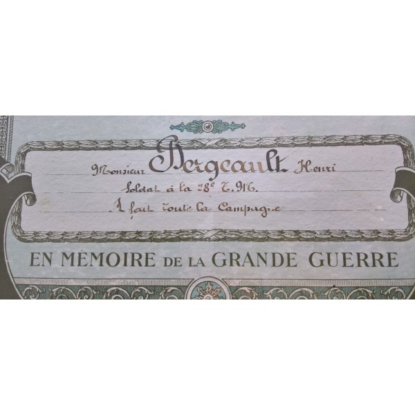 Cadre souvenir, médailles de Poilu, soldat Français WW1°