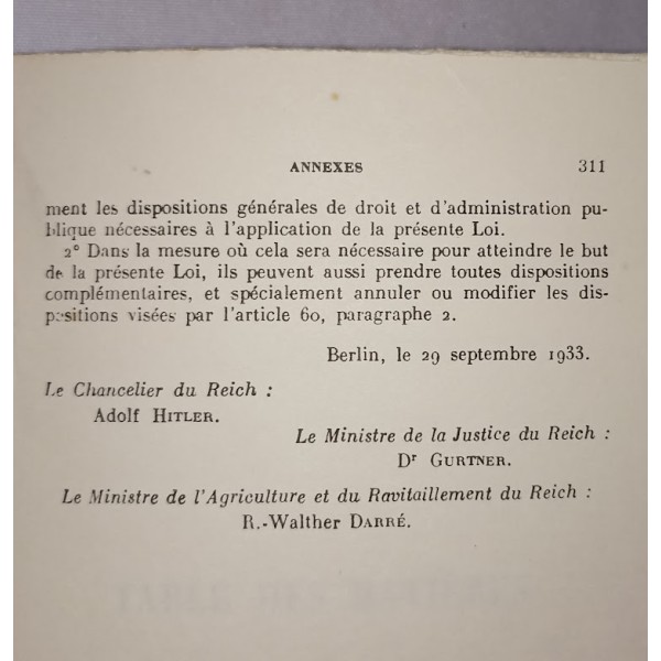 Livre rare La Race nouvelle noblesse du sang et du sol 1939