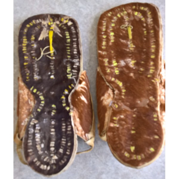 Sandales cuir peau de vache chamelier Souvenir d'Afrique