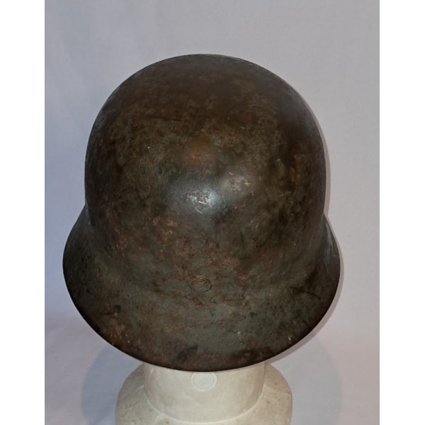 Casque Allemand modèle 1935 peinture granitée 2 insignes 1940 WW2