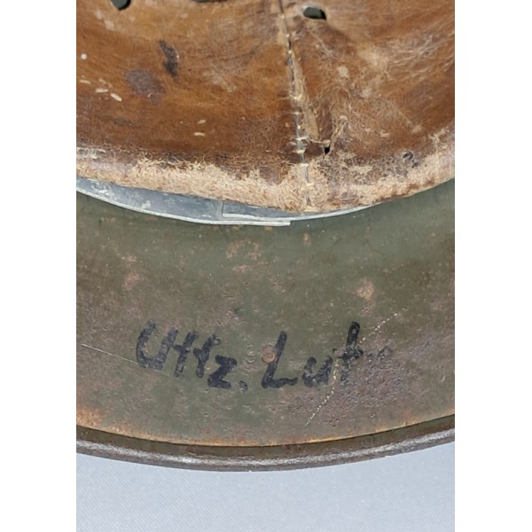 Casque Allemand modèle 1935 peinture granitée 2 insignes 1940 WW2