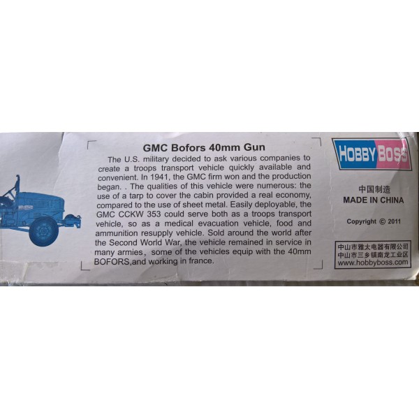 Maquette 1/35 GMC Bofors 40mm Gun