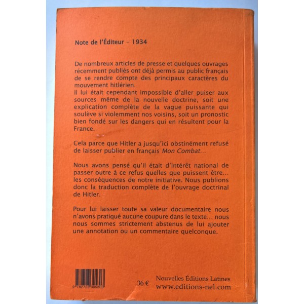 Livre Mon Combat réédition Française des années 2000