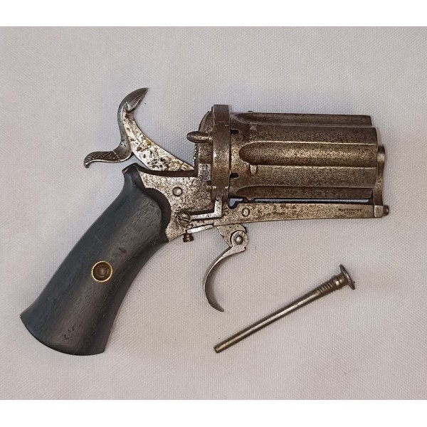 Révolver de poche type poivrière à broche XIXème St Etienne