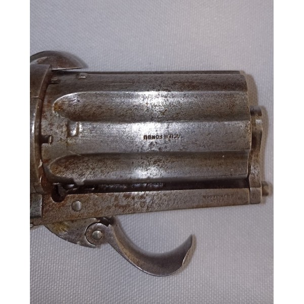 Révolver de poche type poivrière à broche XIXème St Etienne