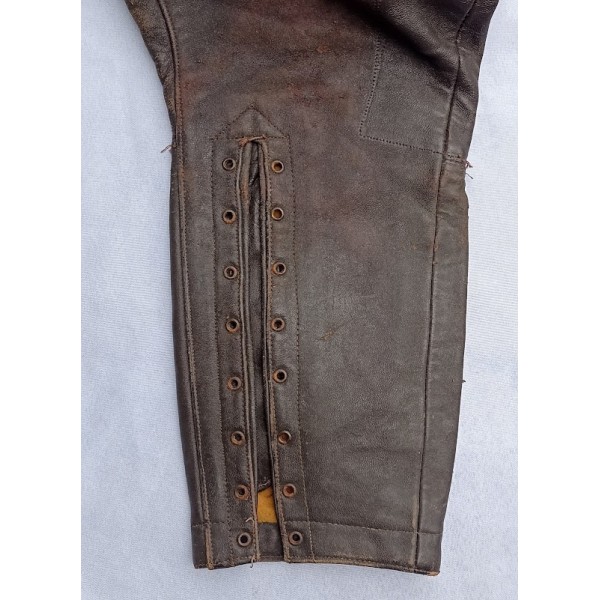 Culotte cuir pilote coupe Golf officier Aviation France 40 WW2