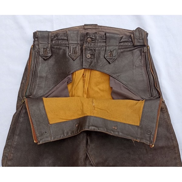 Culotte cuir pilote coupe Golf officier Aviation France 40 WW2