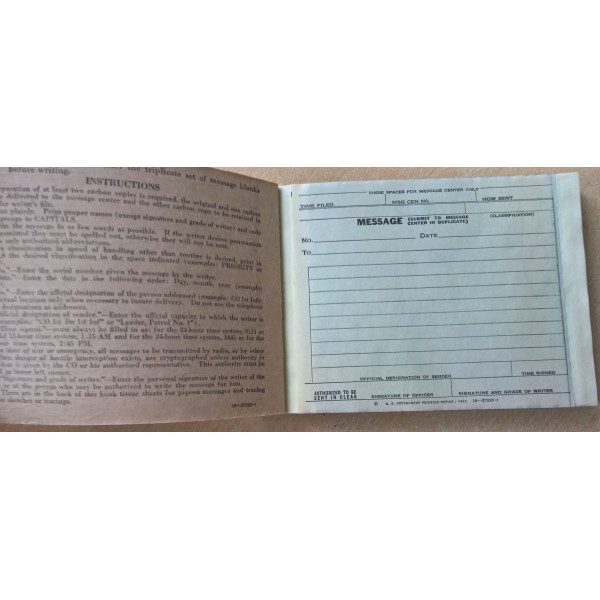 Carnet, livret US WW2...