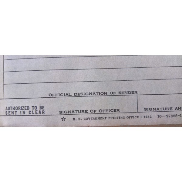 Carnet, livret US WW2 Message Book M-210 Signal Corps, U.S. Army