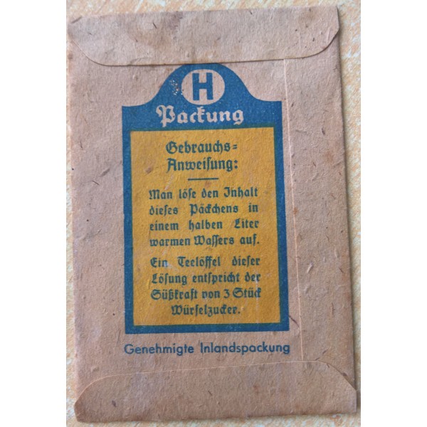 Sachet de saccharine, sucre...