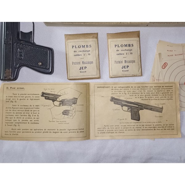 Ancien coffret pistolet à plomb JEP unis France vintage