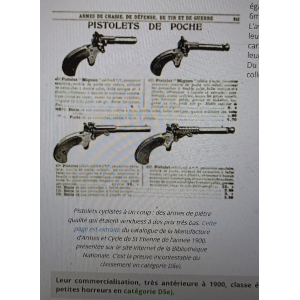 Ancien pistolet de cycliste à un coup XIXème siècle