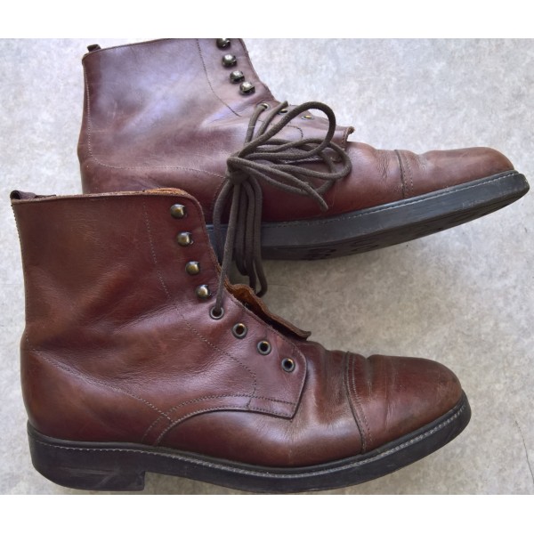 Chaussures cuir de type US WW2, brodequins, service shoes