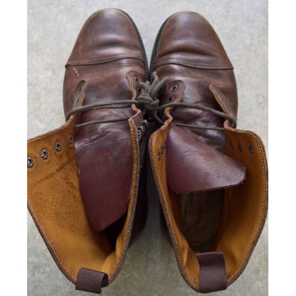 Chaussures cuir de type US WW2, brodequins, service shoes