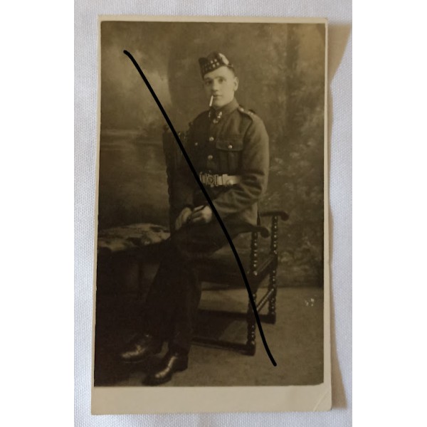 Carte photo soldat Ecossais...
