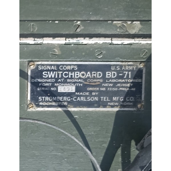 Central téléphonique BD-71 US ARMY Signal Corps 1942 WW2