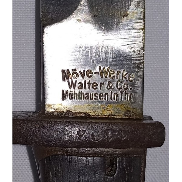 Baïonnette allemande mauser 98/05 Prusse ww1 même numéro