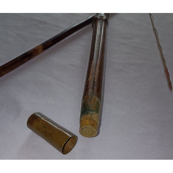 Canne bambou système canne à pêche 19ème rare