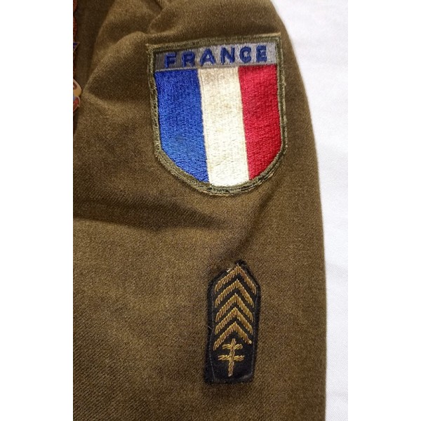 uniforme Sergent France Libre 1er RMT 2ème DB 44/45 WW2 *