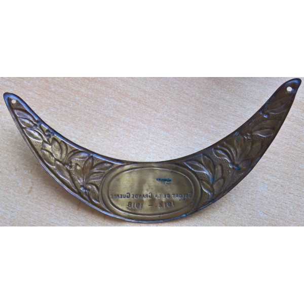Plaque commémorative casque Adrian WW1