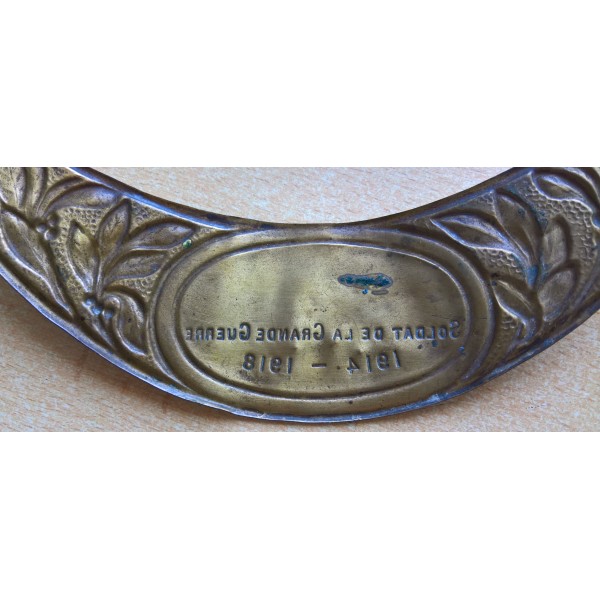 Plaque commémorative casque Adrian WW1