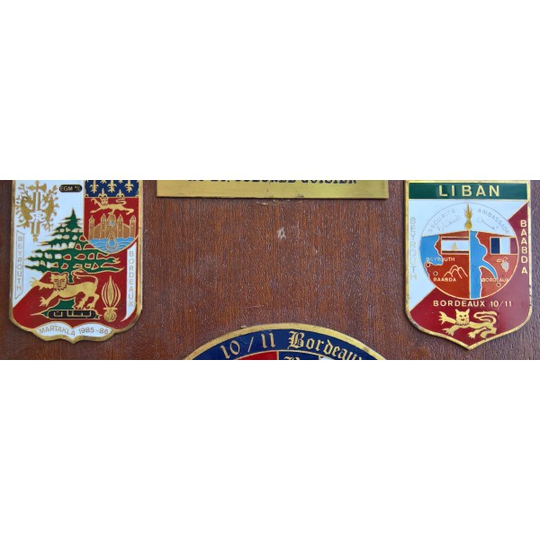 Plaque souvenir de L'escadron 10/11 de Gendarmerie Mobile à Beyrouth 85-86