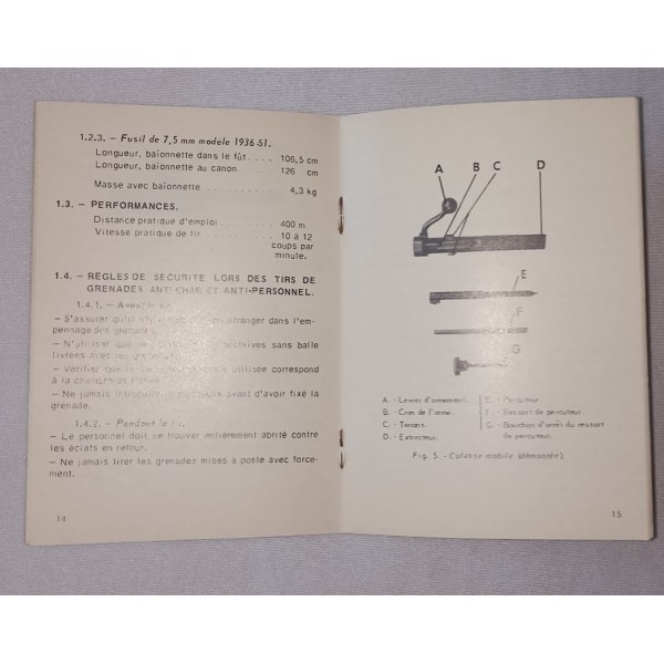 Guide technique Armée française MAS 1936 modèle CR 39
