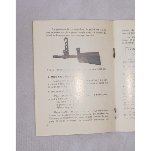 Guide technique Armée française grenade à fusil d'exercice de 65mm