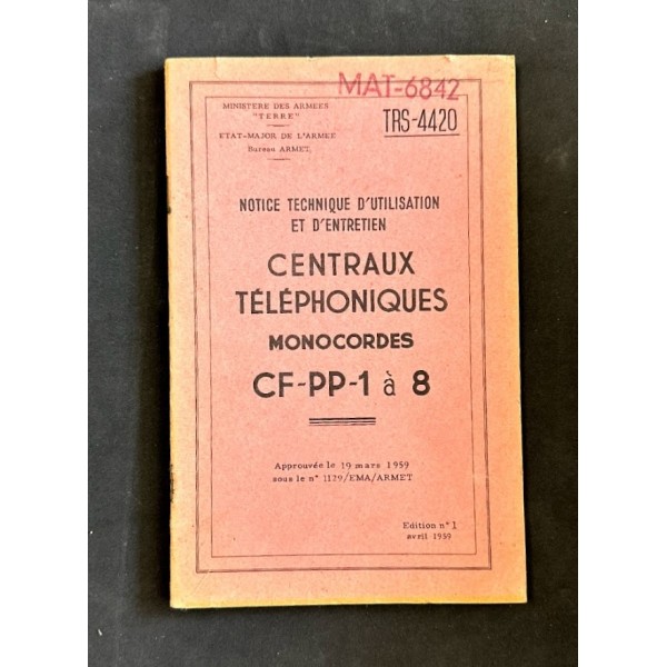 Central téléphonique de campagne CF-PP-1A Armée Française