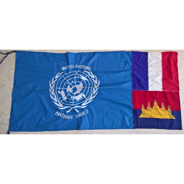 Drapeau ONU France-Cambodge