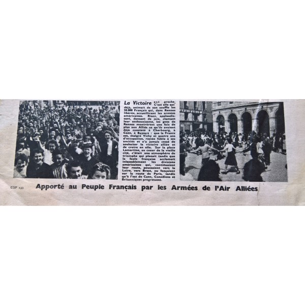 Journal L'Amérique en Guerre parachuté le 9 août 1944