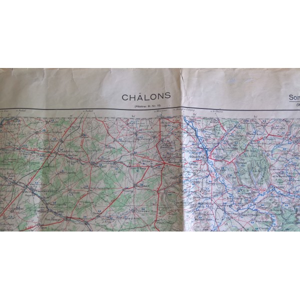 Carte état major Allemande WW2 Châlons 1941