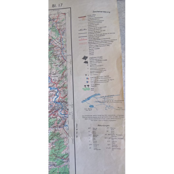 Carte état major Allemande WW2 Châlons 1941