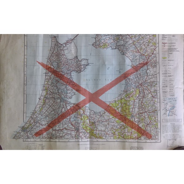 Carte état major Allemande Zomergem et Amsterdam WW2