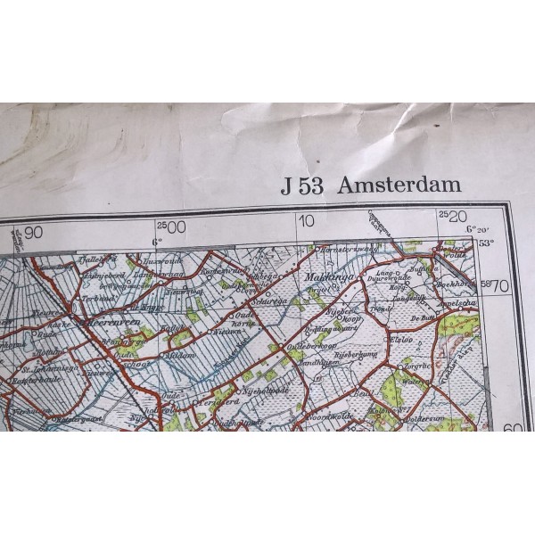 Carte état major Allemande Zomergem et Amsterdam WW2